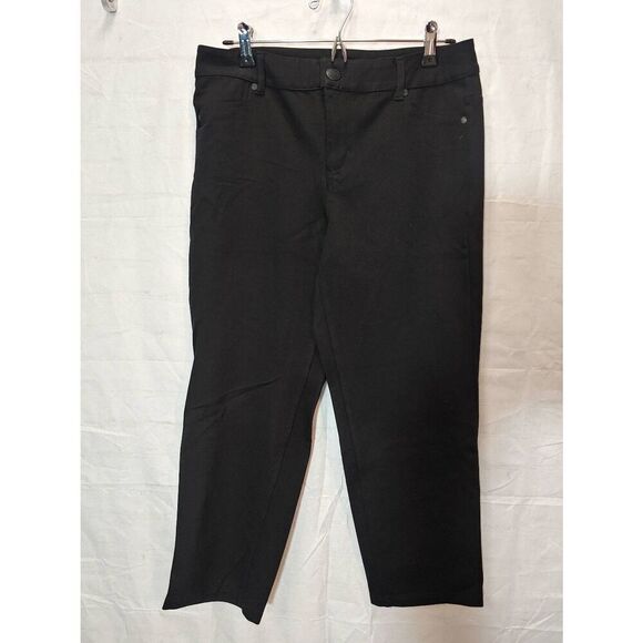 Avenue Women's PLUS PETITE Size 14P Black Cropped Jeggings Stretch Pants - Picture 1 of 7